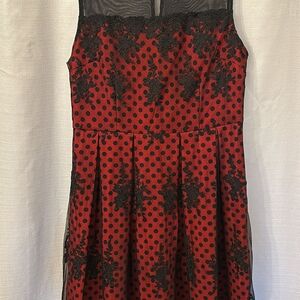 Amazon Red and Black Midi Dress